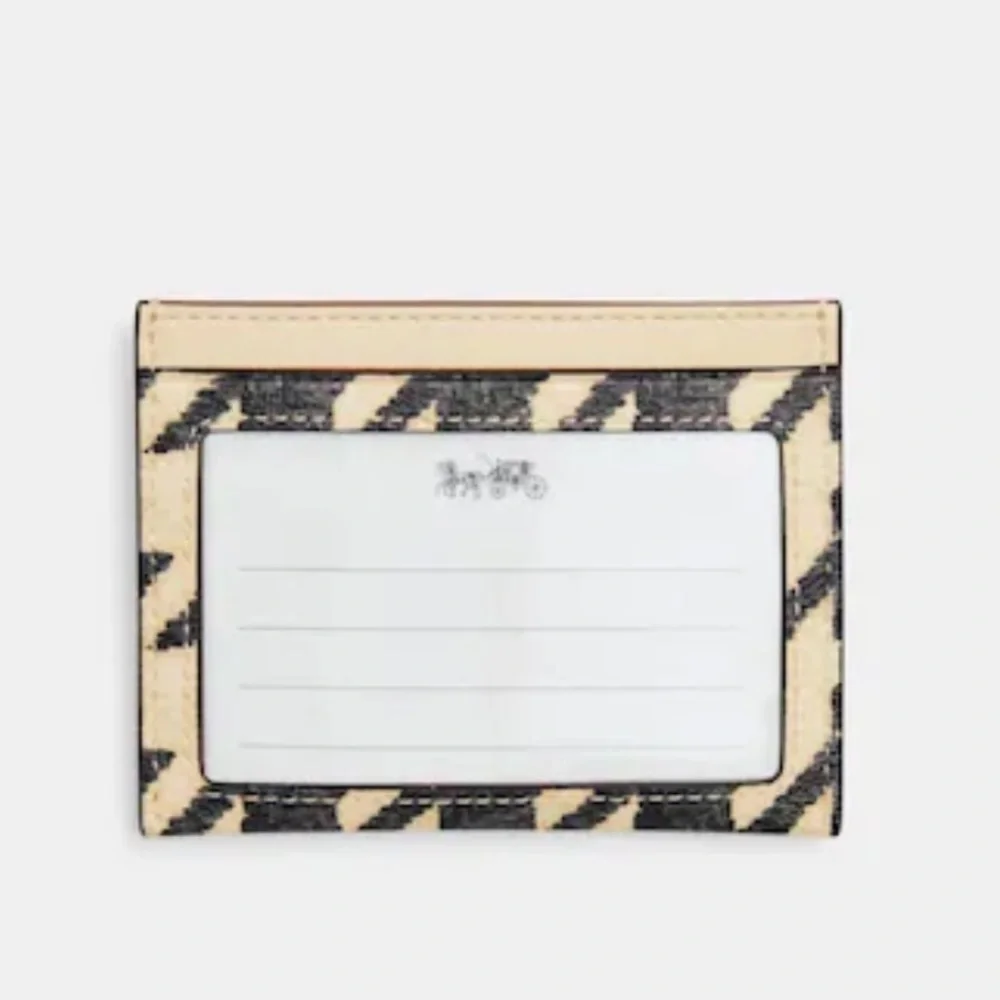 Coach Slim Id Card Case With Houndstooth Print